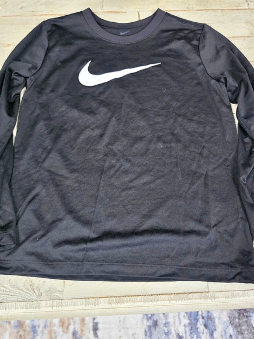 Nike The Nike Tee Dri-FIT Long Sleeve Shirt Black Size Medium